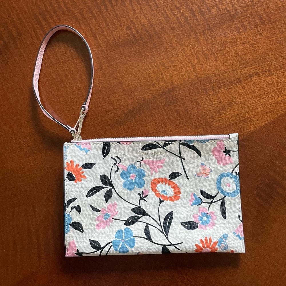 Kate Spade Floral Wristlet in Pink and Blue